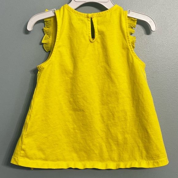 Girl’s Size 5 Janie and Jack Yellow Ruffle Tank Top - Picture 2 of 9